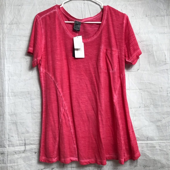 NEW Casual Studio Pink Swing Short Sleeve Top Sz S - Picture 1 of 4
